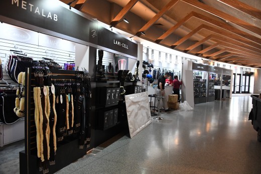 The boutiques setting up around the concourse.
