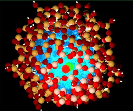 Illustration of nanoparticle + drug