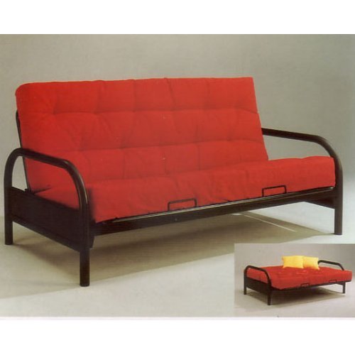 A futon sofa bed is a great addition for a studio apartment