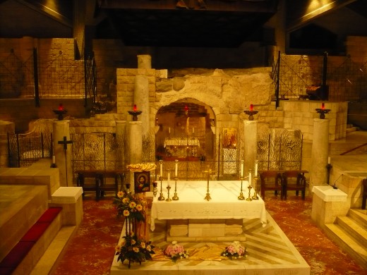 The Crypt, or grotto at the Basilica of the Annunciation