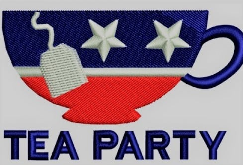 Tea Party Logo. Nothing about the Republican Party on it.