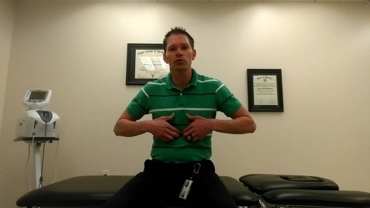 Self massage to loosen the diaphragm