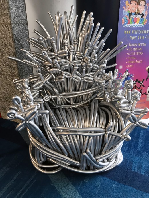 If you ever wanted to see the Iron Throne from, "Game of Thrones," made out of balloons, Comicpalooza has you covered. 