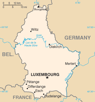 Map of Luxembourg 
