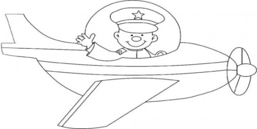 Uniformed Occupations Kids Coloring Pages Colouring Pictures to Print - the pilot