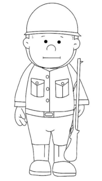 Uniformed Occupations Kids Coloring Pages Colouring Pictures to Print  - the soldier