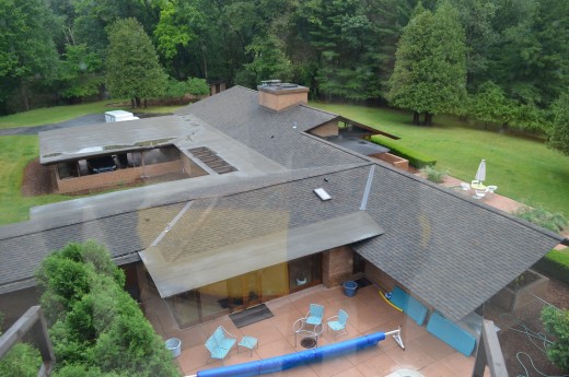 Donald Schaberg House from the air, another obscure but illustrative Wright domestic gem
