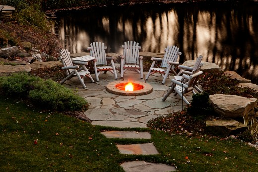 A fire pit is a great focal point in a patio space. 