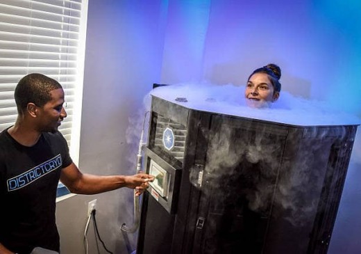 A Lady in Cryotherapy Machine