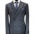 Grey blue Prince of Wales check Double breasted Suit