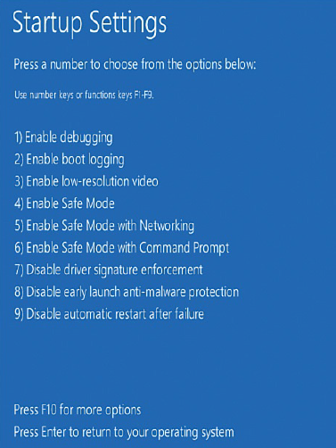 Startup Settings