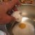 Pour the egg yolk into the pan with the other ingredients reserving the egg white for other recipes.