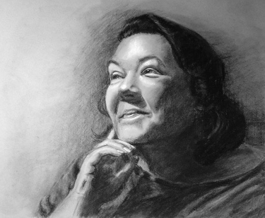 My self-portrait in charcoal