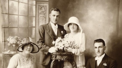An early wedding photo image