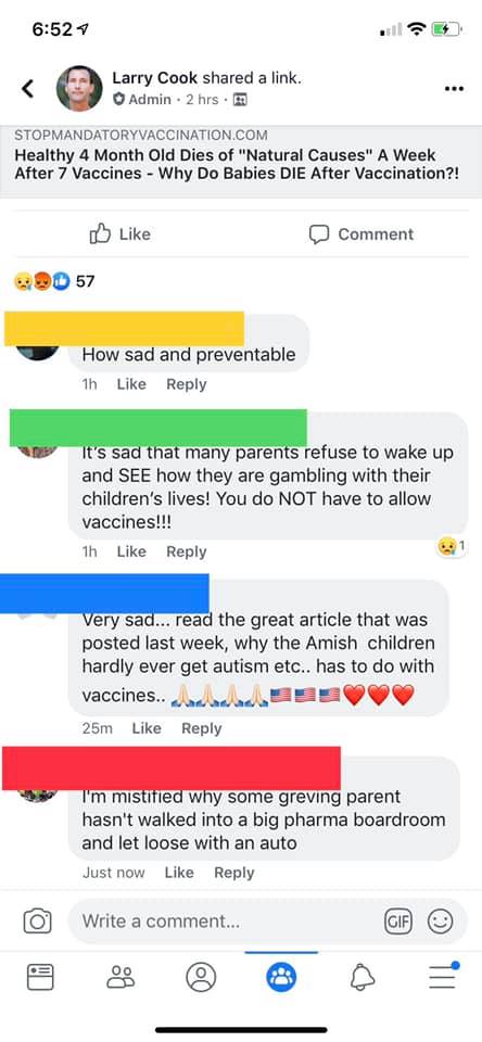 Last line, another terrorist threat from an anti-vaxxer.