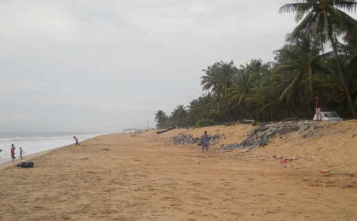 Kumbla beach by the Arabian Sea Coast of South India
