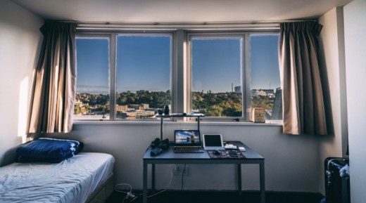 College dorm room.