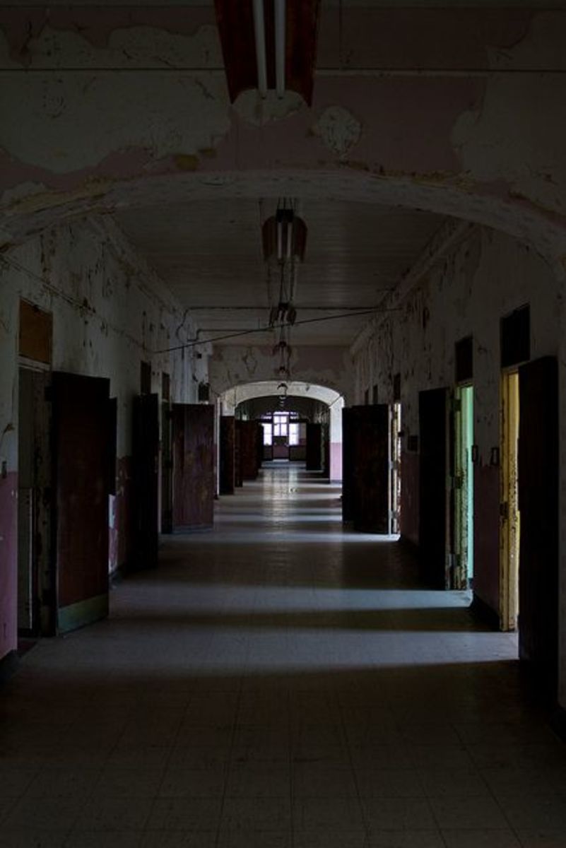The long hallways with patient rooms on either side.
