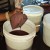 Straining fruit from wine