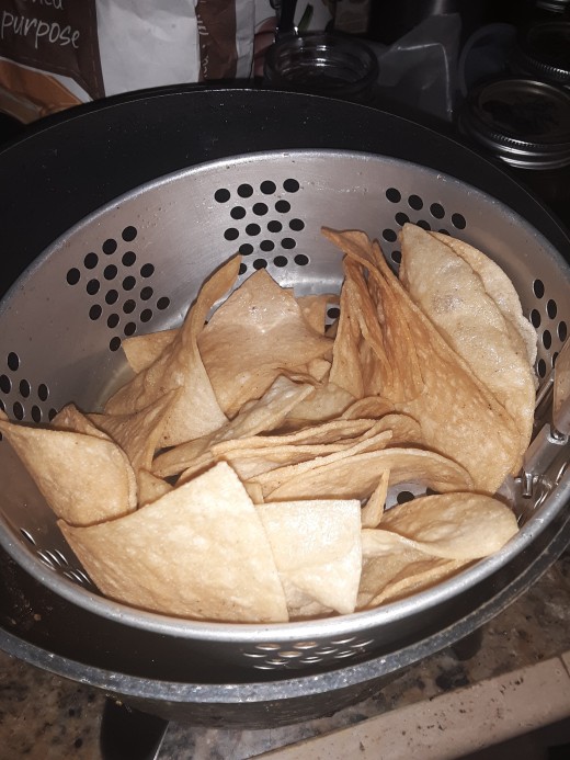 Fresh fried tortilla chips