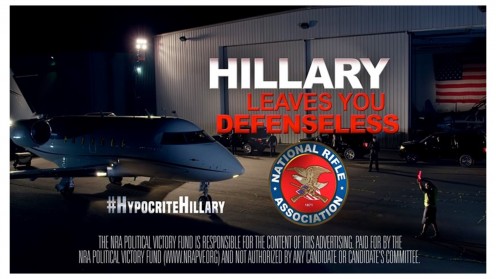 Past NRA ad, attacking Hillary Clinton