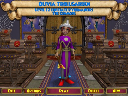 Meet Olivia. :D This is the Commons area you go to right after you log into the game.  Then you hit play or make a new character.