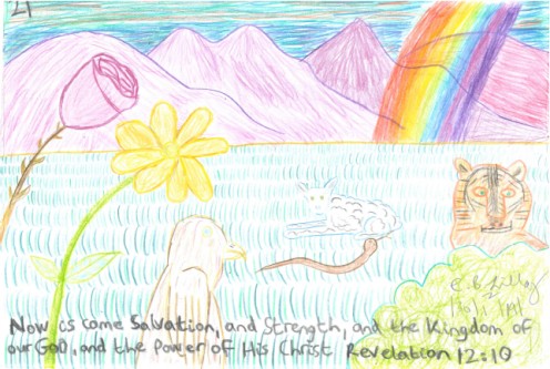 Now is come Salvation, and Strength, and the Kingdom of our GOD, and the Power of his Christ, Revelation 12 : 10, drawn on Wednesday the 30th of January, 2019.