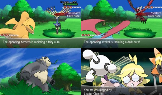 Screenshots from Pokémon X and Y.