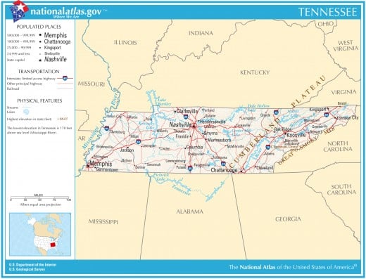 Knoxville is near the eastern edge of the state.