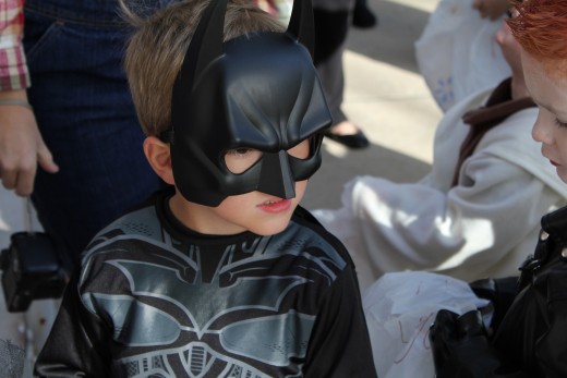 Child wearing Batman costume