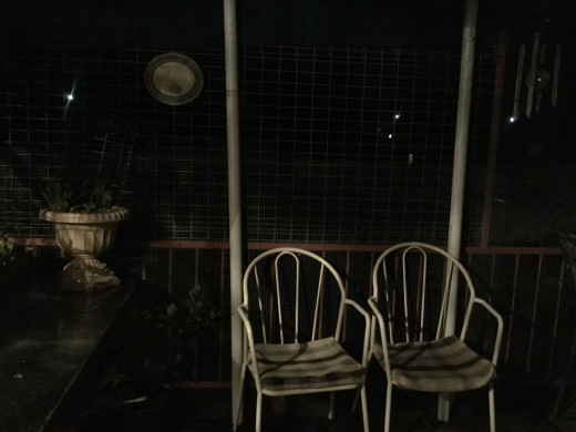 the porch at night