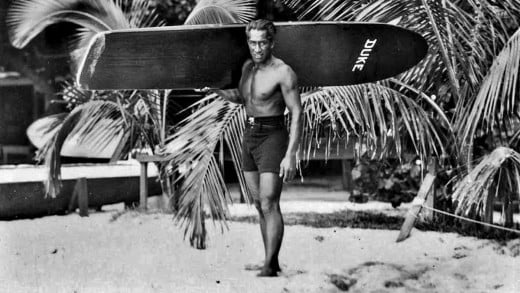 Duke Kahanamoku, surfing's first ambassador who pushed for the sport's inclusion in the Olympics. His dream would finally come true a century later at the 2020 games in Tokyo, Japan. 