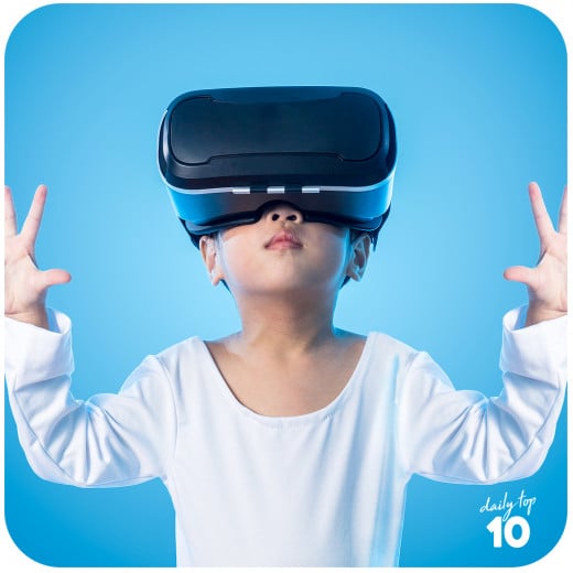 Kid using a VR Headset.