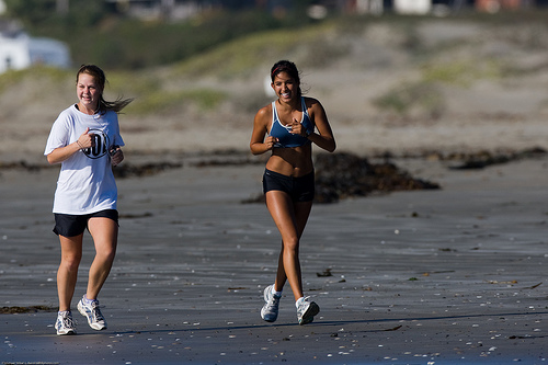 Young women jogging, by mikebaird.