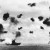 The USS Yorktown struck by a torpedo dropped by a Nakajima B5N.