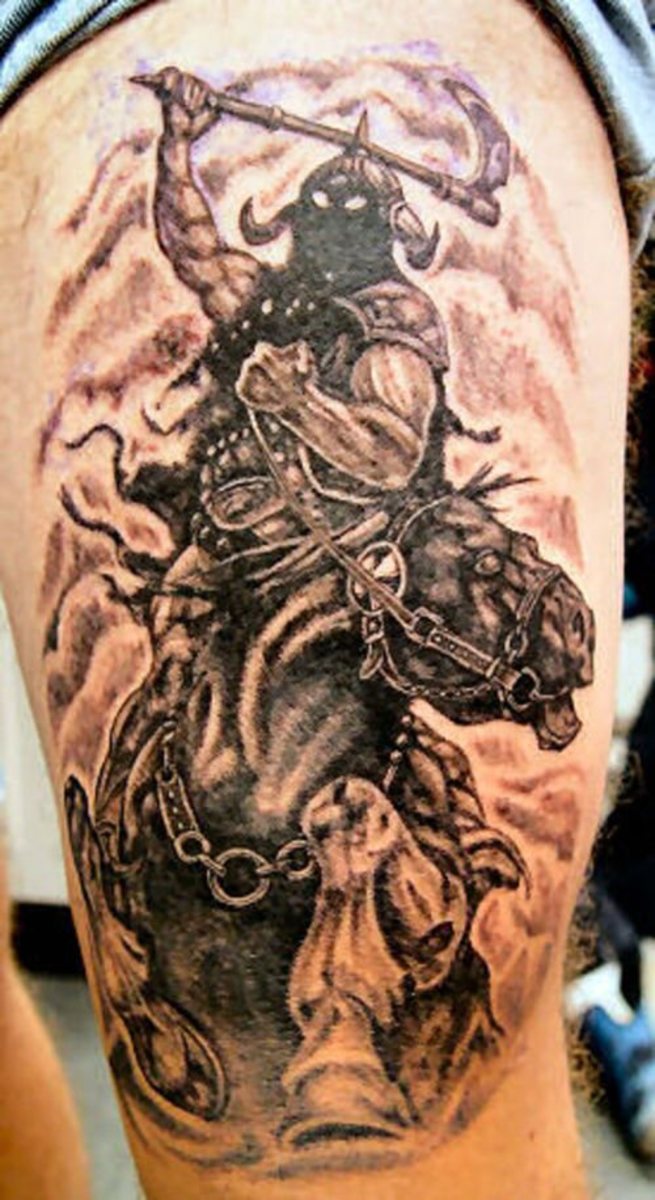 Image Gallery knight on horse tattoo