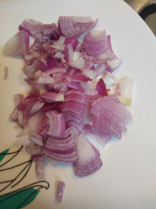 Finely chop onions.