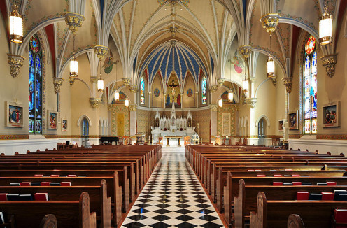 Inside a Catholic church