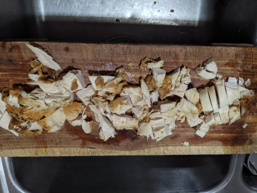 Chop the chicken into bite size chunks