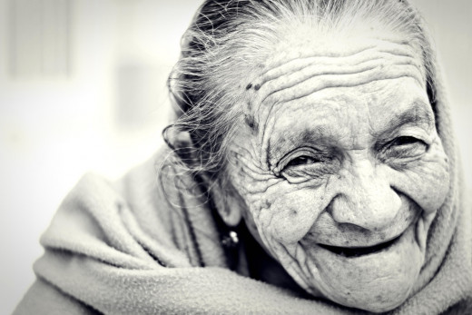 Old woman's face