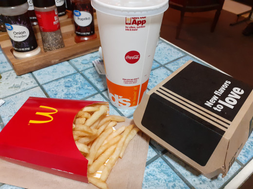 The meal comes with fries and a drink....