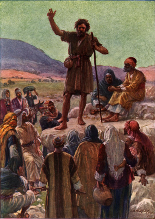 John The Baptist earlier discussing with followers