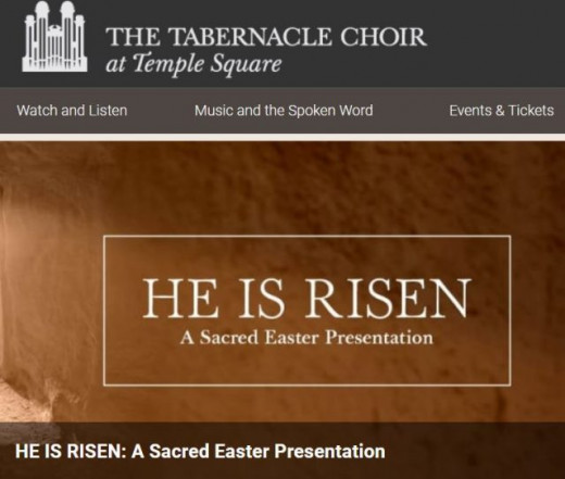 Easter program as presented by the Mormon Tabernacle Choir--it features music, but nothing like Christmas