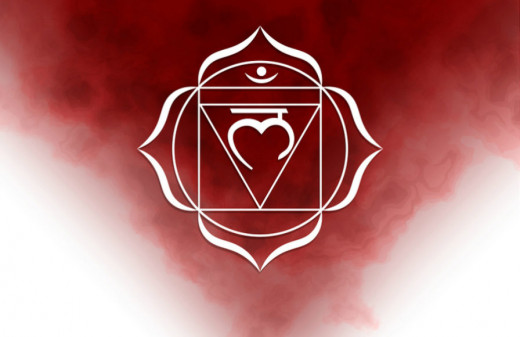 The first chakra, or root chakra, is located at the base of the spine and is associated with the color red. 