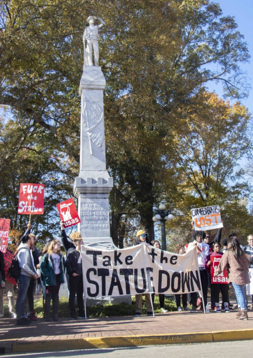 Protest to remove the Confederate Soldier Statute At University of Mississippi " Ole Miss"