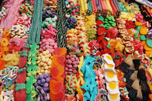 Colourful candies lure the children