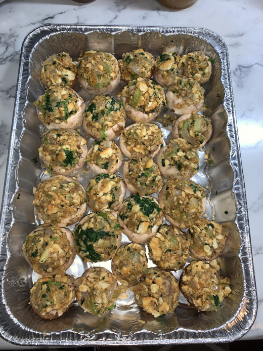 Mushrooms before going in the oven
