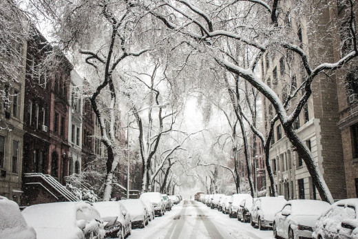 Snowy streetscape