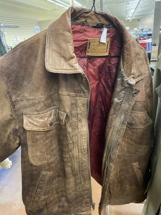 Levi's Jacket, leather, local hospital thrift store.