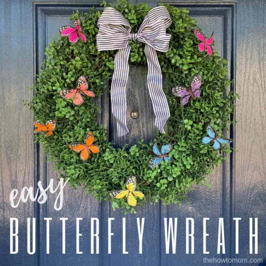 You can also use a green boxwood for the background of your butterfly wreath